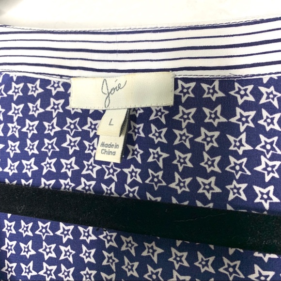 Joie silk blue/white v neck blouse size L - Picture 3 of 7